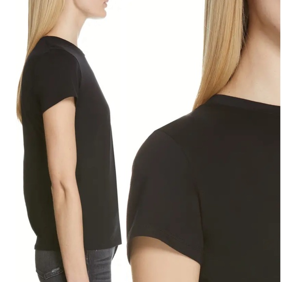 NEW Vince Essential Pima Cotton Crewneck T Shirt Top Black XS - Picture 4 of 11